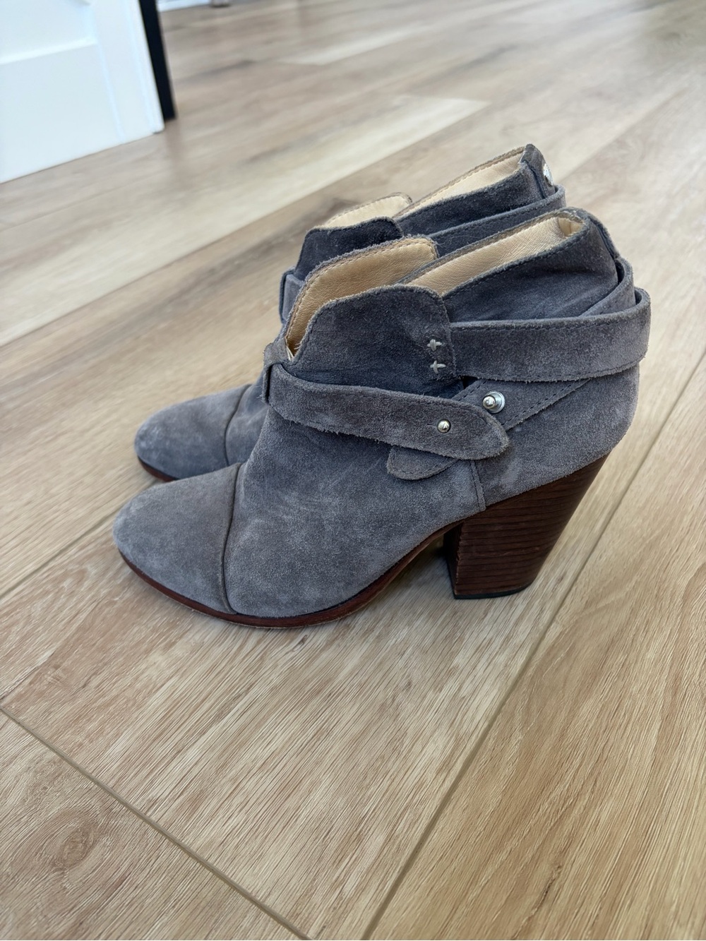 rag & bone Gray Suede Ankle Booties